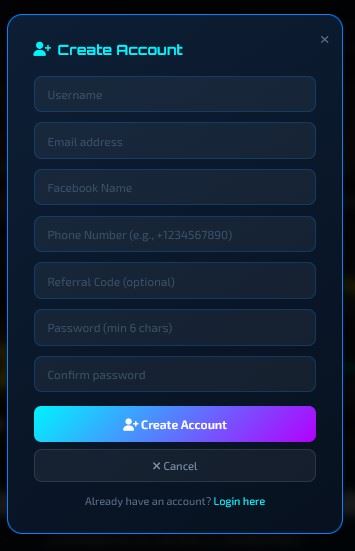 Register screenshot